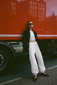 white jogging bottoms