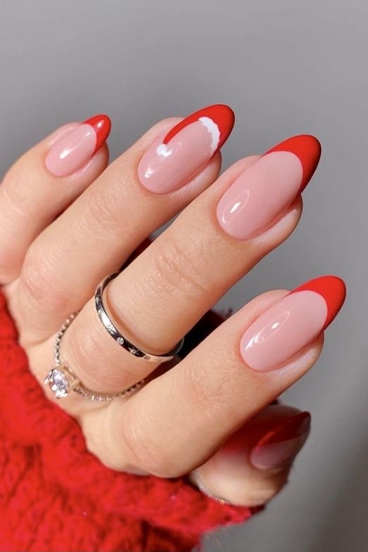 Santa Hat nails